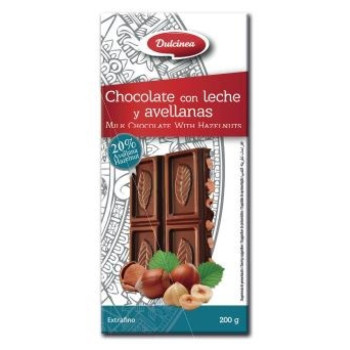 DULCINEA CHOCOLATE LEITE E AVELÃS TORRADAS INTEIRAS 200GRS DULCINEA CHOCOLATE LEITE E AVELÃS TORRADAS INTEIRAS 200GRS