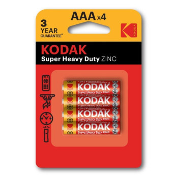 KODAC PILHAS AAA SUPER HEAVY DUTY ZINC SALINAS P-4 KODAC PILHAS AAA SUPER HEAVY DUTY ZINC SALINAS P-4