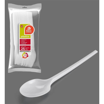COLHERES BRANCAS PLASTICO REUTILIZAVEL P-25 16.5CM REF730054 COLHERES BRANCAS PLASTICO REUTILIZAVEL P-25 16.5CM REF730054