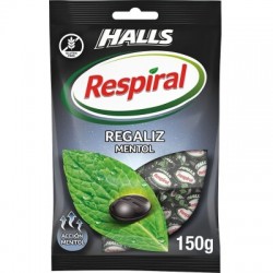 HALLS REBUÇADOS RESPIRAL REGALIZ MENTOL 150 GRS